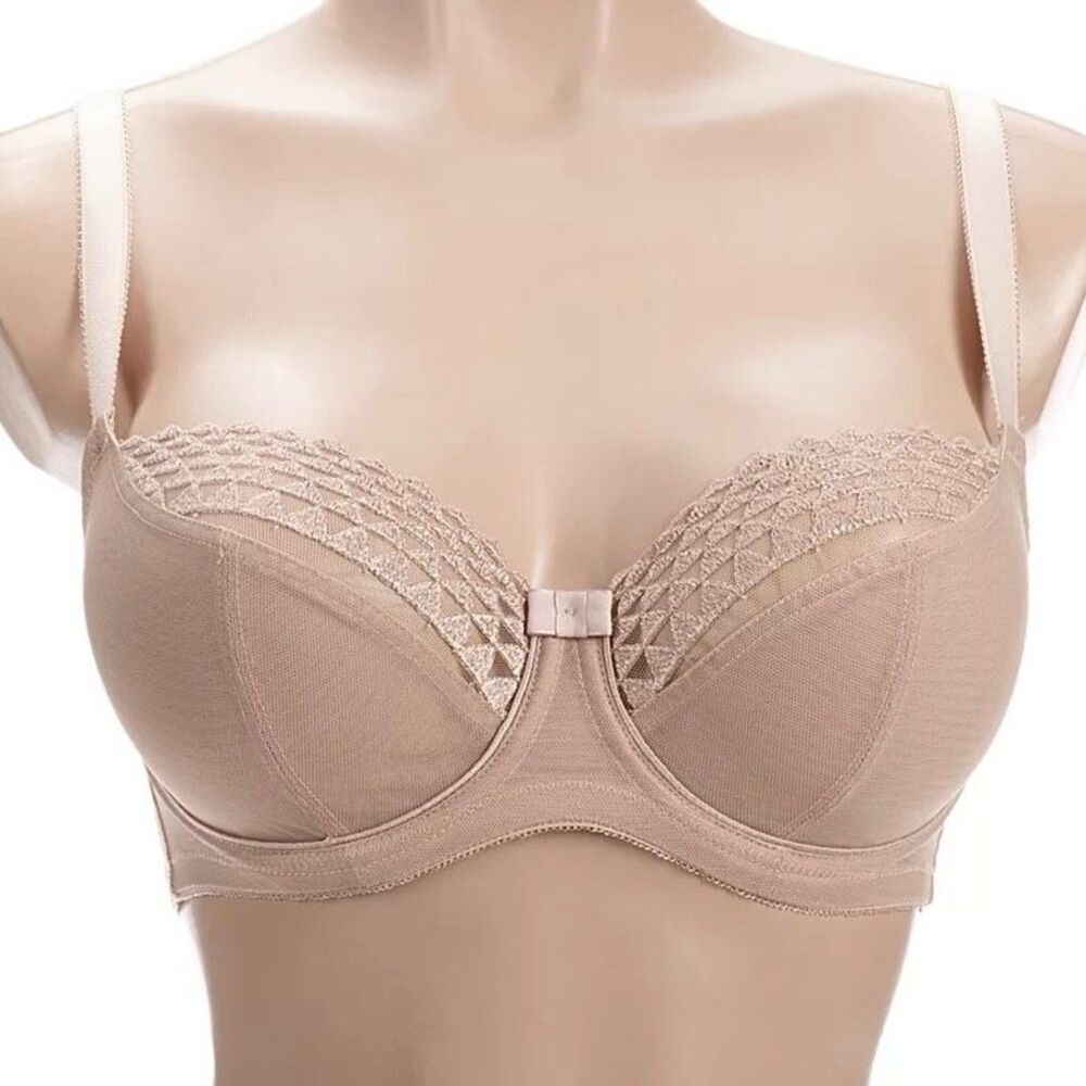 Cleo By Panache Asher Balconnet Bra USA Size 32J Beige Underwire Sheer Sexy